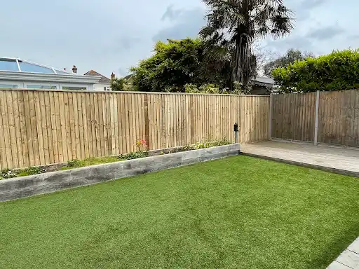 New fence, sleeper edging and lawn